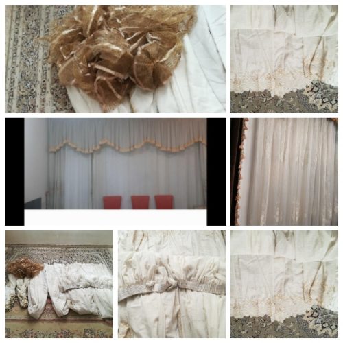 شش متر پرده حریر کامل زیر و رو با دالبر کامل