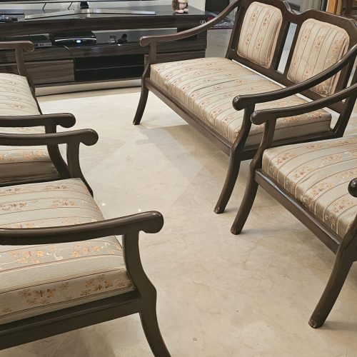 مبل نشیمن 6تکه 8نفره چوب گردو تمیز