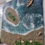 جاکلیدی تزئیی رزین کار شده مدل دریا