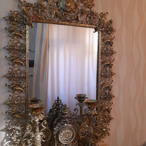 آینه شمعدان برنز
