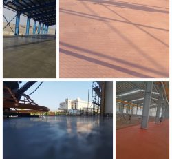 اجرای بتن ریزی کف با دستگاه ماله پروانه ای صیقل