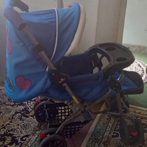 کالسکه تاشو.تنظیم جابجایی دسته سبد جالیوانی