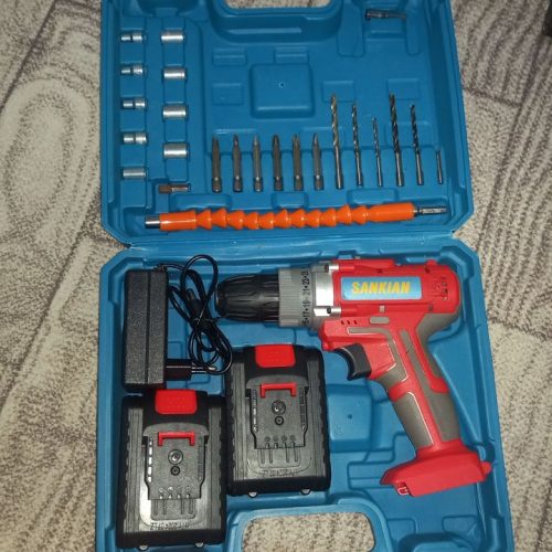 دریل 21ولت مدل سنکچیان 2باطری و وسایل