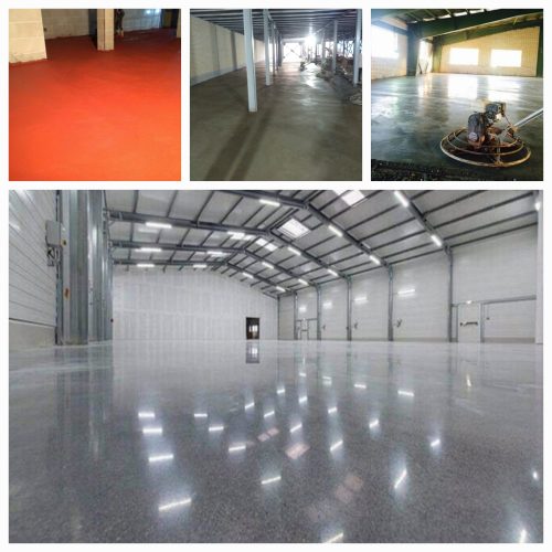 اجرای بتن ریزی کف با دستگاه ماله پروانه ای صیقل