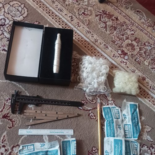 دستگاه تتو ابرو و تشتک رنگ و مداد و سوزن و …