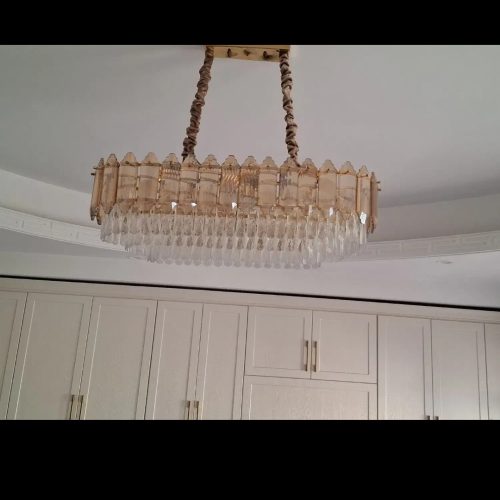 لوستر کریستال شامپاینی 16شاخه ،80سانتی