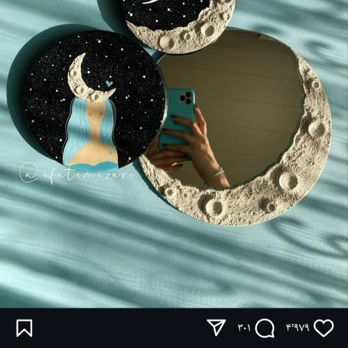 ساخت تابلو های مدرن ساعت و تابلو رزینی اینه چشم نظر دیوار کو