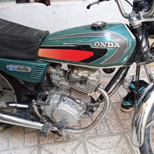 باسلام موتور سیکلت بهرو مدل 90رنگ سبز تمیز