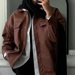 کت چرم قهوه ای