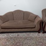 مبلمان هفت نفره چوب و پارچه