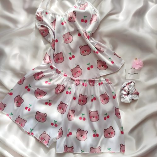 لباس خواب ساتن سه تیکه