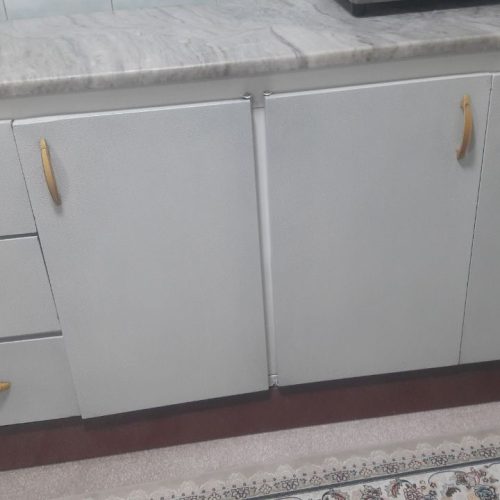 کابینت فلزی دستساز رنگ چکشی در حدنو همراه باسنگ