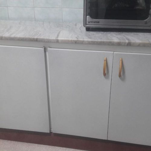 کابینت فلزی دستساز رنگ چکشی در حدنو همراه باسنگ