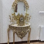 بوفه آلمینیوم و آیینه شمعدان