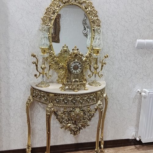 بوفه آلمینیوم و آیینه شمعدان